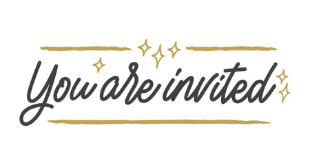 You are invited. Calligraphic text design. Invitation banner.のイラスト素材