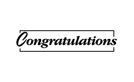 Congratulations typography design isolated on white backgroundのイラスト素材