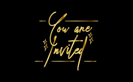 you are invited gold elegant design for invitation cardのイラスト素材
