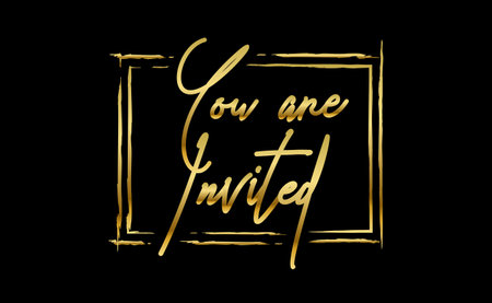 you are invited gold elegant design for invitation cardのイラスト素材
