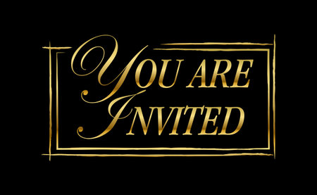 you are invited gold elegant design for invitation cardのイラスト素材