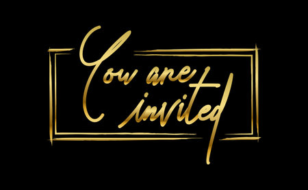 you are invited gold elegant design for invitation cardのイラスト素材
