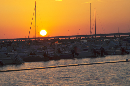 Summer sunset port of Vada, municipality of Rosignano Marittimo, Livorno, Italyのeditorial素材