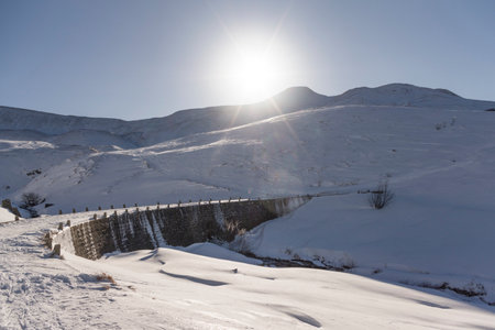 Winter landscape of Mountain, Apennines, Italy.の写真素材