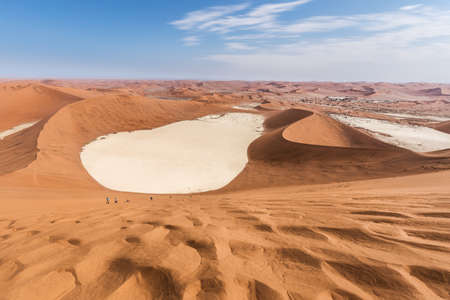 Dry lakes in the dunes of Namibiaの写真素材