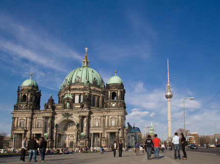 berlin dome and fernsehturm,tv towerのeditorial素材