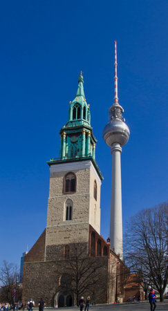 fernsehturm, tv tower, berlin,germanyのeditorial素材