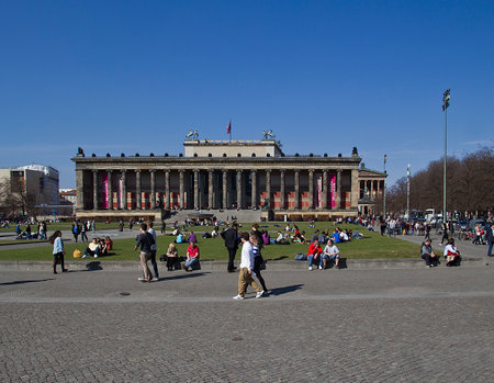 berlin museum with touristsのeditorial素材