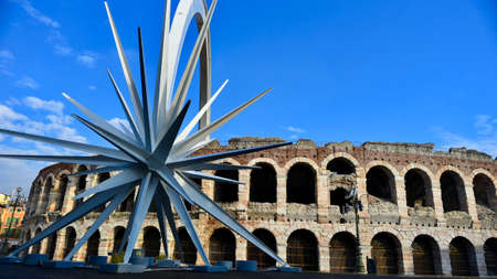 Verona, Italy, Veneto, Arena, Opera Stadium, Coliseumの写真素材