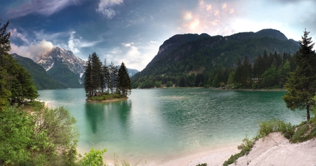 Lake of Predil Italyの写真素材
