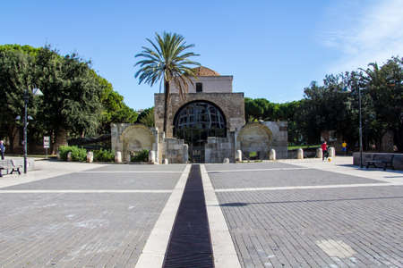 CAGLIARI: square of the Church of San Saturnino - Sardiniaの写真素材