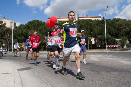 QUARTU SE, ITALY - APRIL 21, 2013: Fourth solidarity marathon - Sardiniaのeditorial素材