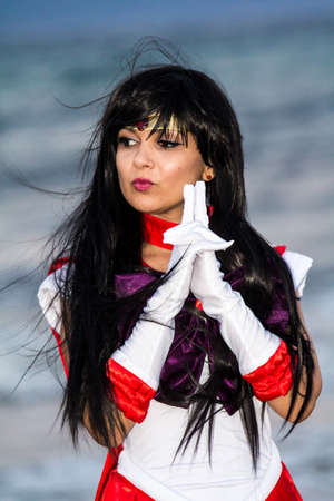 QUARTU SE, ITALY - JULY 30, 2017: Beach Cosplay Party at the Altamarea kiosk at the Poetto seafront - Sardiniaのeditorial素材