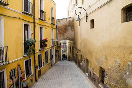 CAGLIARI: La Marina district - Scalette Monache Cappuccine - Sardiniaのeditorial素材