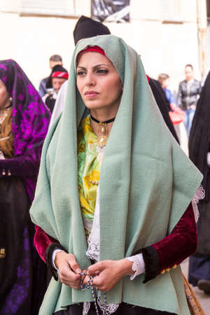 CAGLIARI, ITALY - MAY 1, 2017: 361 Religious Procession of Sant'Efisio, parade of traditional Sardinian costumes - Sardiniaのeditorial素材