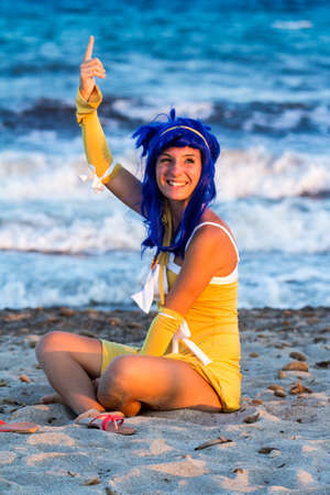 QUARTU SE, ITALY - JULY 30, 2017: Beach Cosplay Party at the Altamarea kiosk at the Poetto seafront-Sardiniaのeditorial素材
