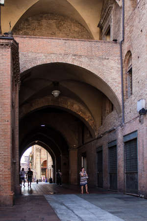 BOLOGNA, ITALY - JULY 22, 2017: architectures of the historic center - Emilia Romagnaのeditorial素材