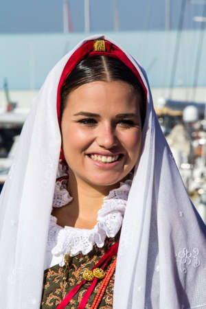 CAGLIARI, ITALY - OCTOBER 28, 2017: Invitas, Sardinia of traditions, performances and food, at the Molo Sanit? - Sardiniaのeditorial素材
