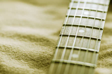 guitar neck on a soft backgroundの写真素材