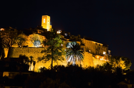 Saint Paul de Vence by night, French Rivieraのeditorial素材