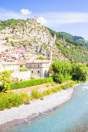 The medieval city of Entrevaux, Franceのeditorial素材