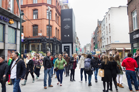 People walking on the Grafton Street, Dublin, Irelandのeditorial素材