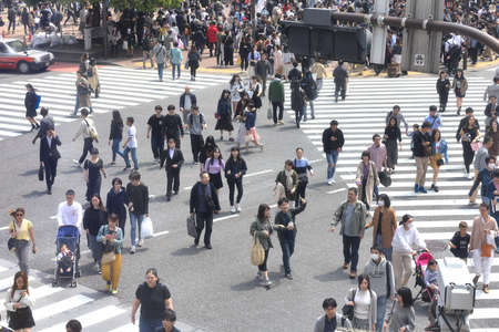 People walking in the Shibuya area, Tokyo, Japan