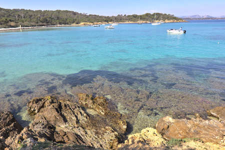 Beach in Porquerolles, French Rivieraの写真素材