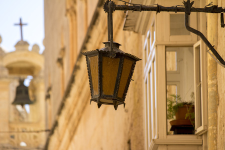 Maltese lantern in Mdina, Maltaの写真素材