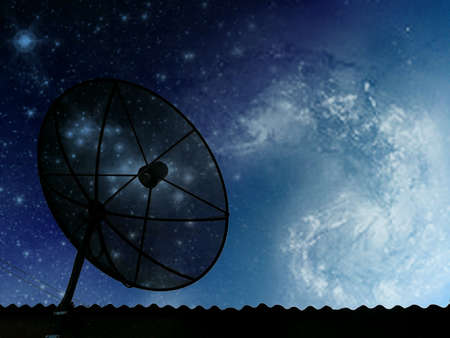Satellite dish on cosmos の素材