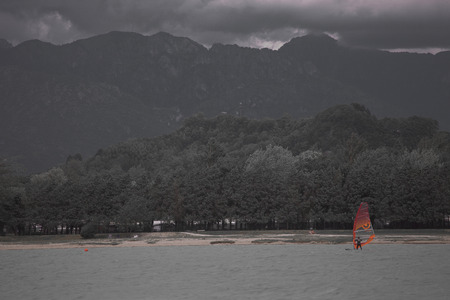 Windsurfer color isolation effect