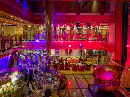 Bar in the hall of of cruise shipのeditorial素材