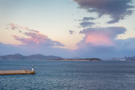 Sunrise over the port of Piraeus