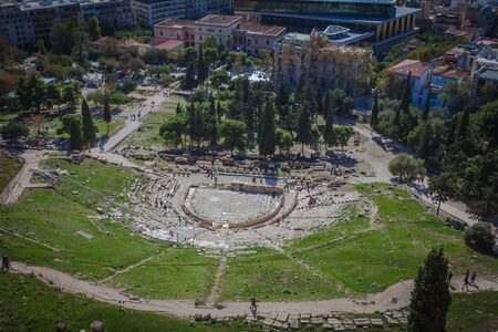 Panorama of the Theater of Dionisio from Acropolis, Athens