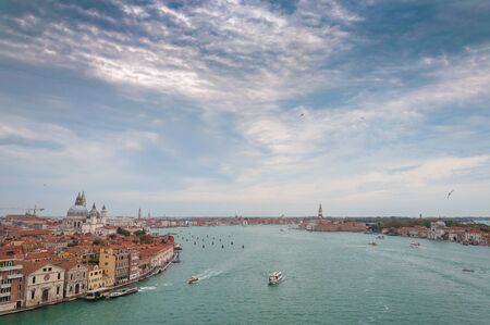Giudecca channel aerial panorama, Veniceの写真素材