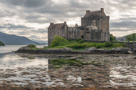 Eilean Donan Castle with its reflection on the waters of Loch Duich, Scotlandのeditorial素材