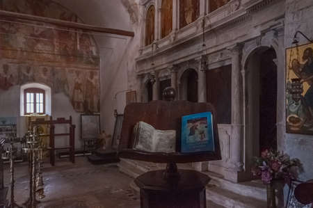 ZAKYNTOS, GREECE - SEPTEMBER 13, 2019: candles in the monastery of Panagia Skopiotissaのeditorial素材