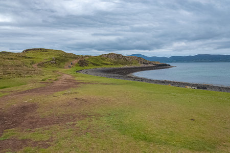 Panorama of black beach, Coral Beach, Isle of Skye, Scotland. Concept: famous natural landscape,...