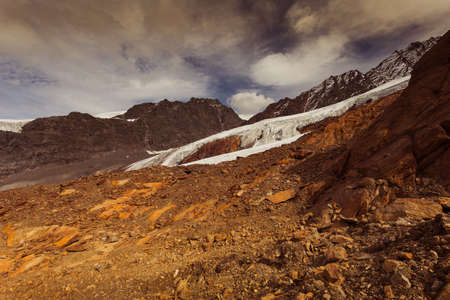 View of majestic Vallelunga Glacier seracs, Alto Adige, Italyの写真素材