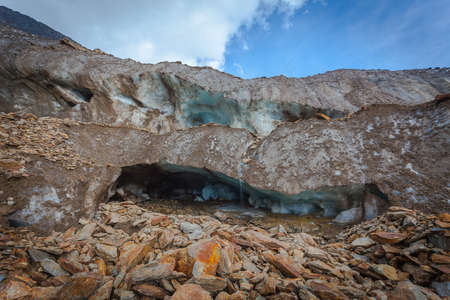Intense ice breakup of the Vallelunga glacier tongue, Alto Adige, Italyの写真素材