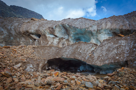 Ice breakup of the Vallelunga glacier tongue, Alto Adige, Italyの写真素材