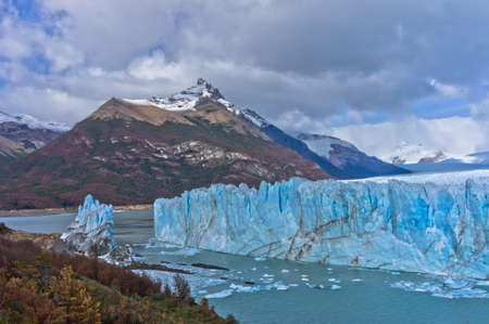 Blue Glacier view from touristic balcony, Patagonia, Argentina, South Americaのeditorial素材
