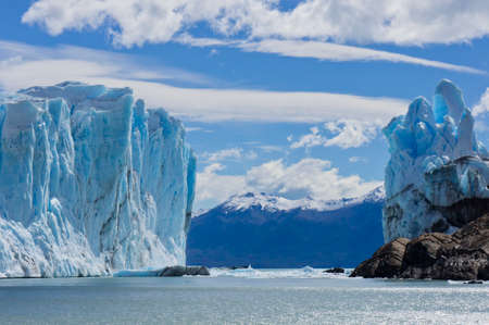 Blue Glacier, View from the lake, Patagonia, Argentina, South Americaのeditorial素材