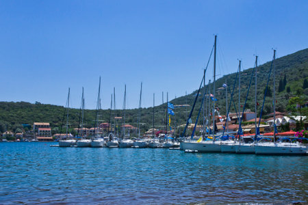 Lefkada Island, Sivota port view, Greeceのeditorial素材