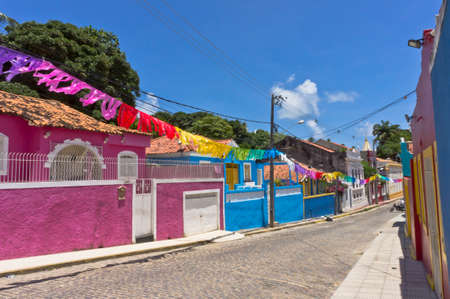 Olinda, Old city street view, Brazil, South Americaのeditorial素材