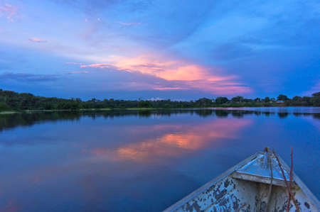 Amazon river, Sunset view, Brazil, South Americaのeditorial素材