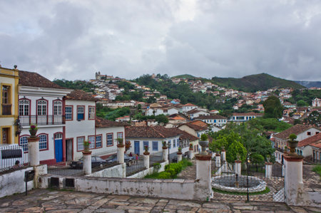 Ouro Preto, Old city street view, Brazil, South Americaのeditorial素材