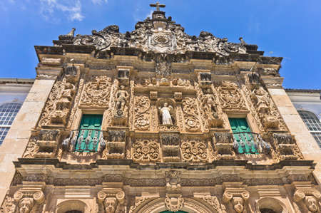 Salvador de Bahia, Pelourinho view with a  Colonial Church, Brazil, South Americaのeditorial素材