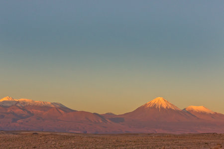 Atacama Desert, Natural landscape with Licancabur Volcano, Chile, South Americaのeditorial素材
