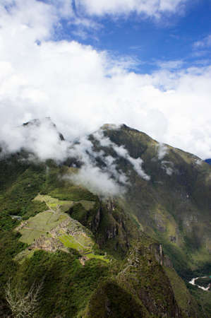 Machu Picchu, Cloudy day, Peru, South Americaのeditorial素材